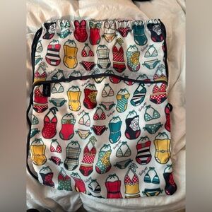 Colorful Swimsuit Print Drawstring Backpack
